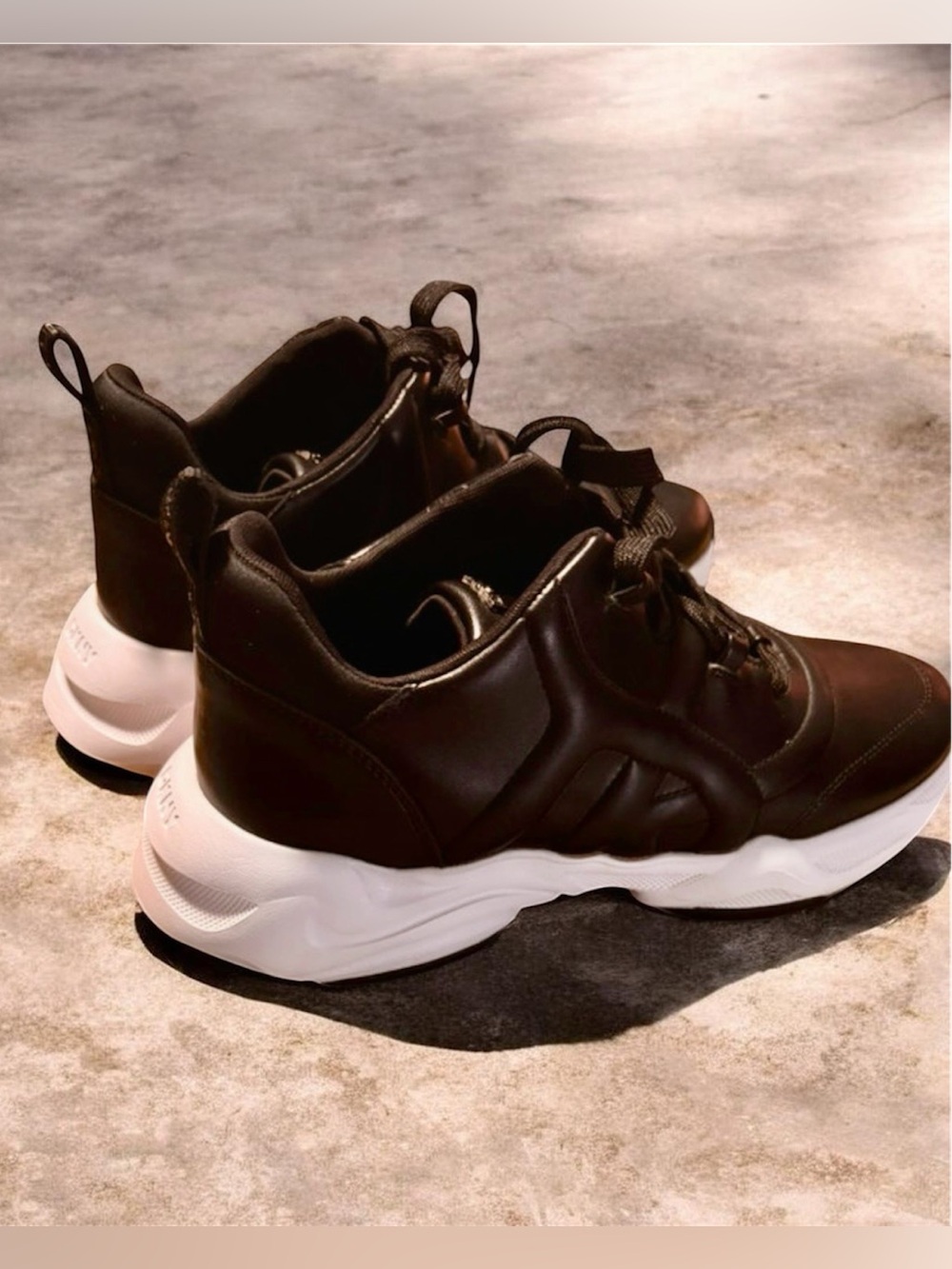 DKNY Black and White Women’s Lace-Up Sneakers